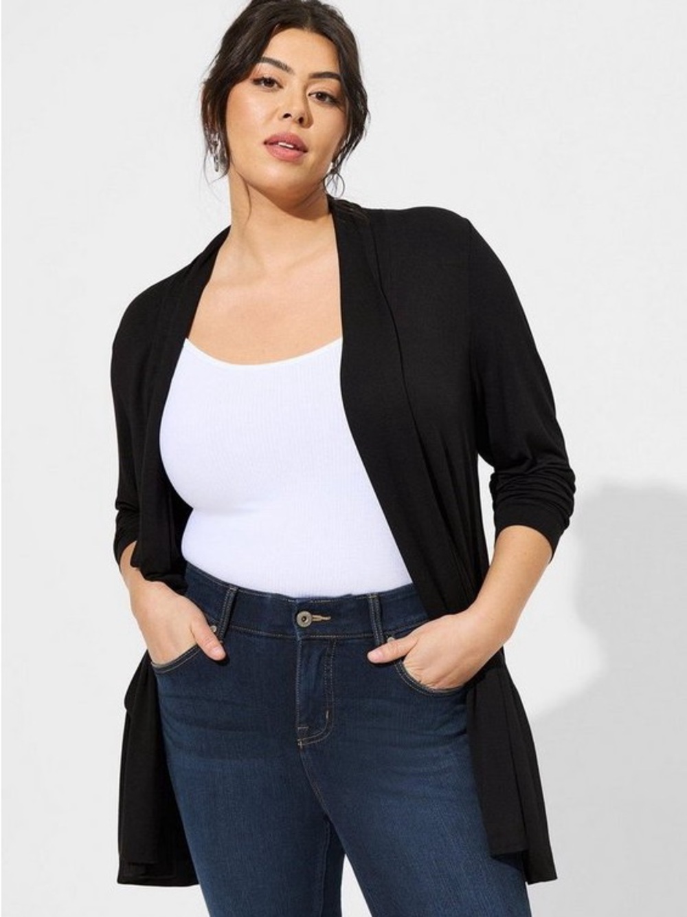 Torrid super soft straight front black cardigan sweater 💜